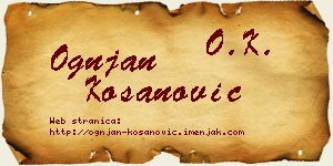 Ognjan Kosanović vizit kartica